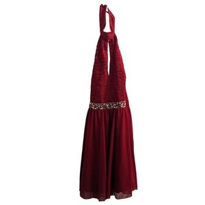 Speechless Red Bedazzled Halter Dress 9